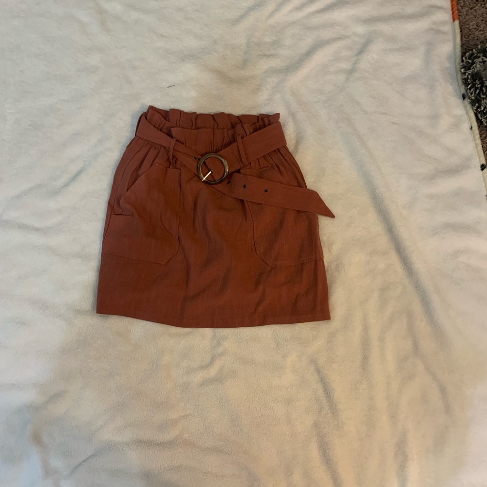Rust Paperbag Skirt